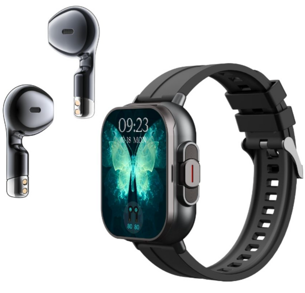 2-in-1 Smartwatch with TWS Wireless Earbuds