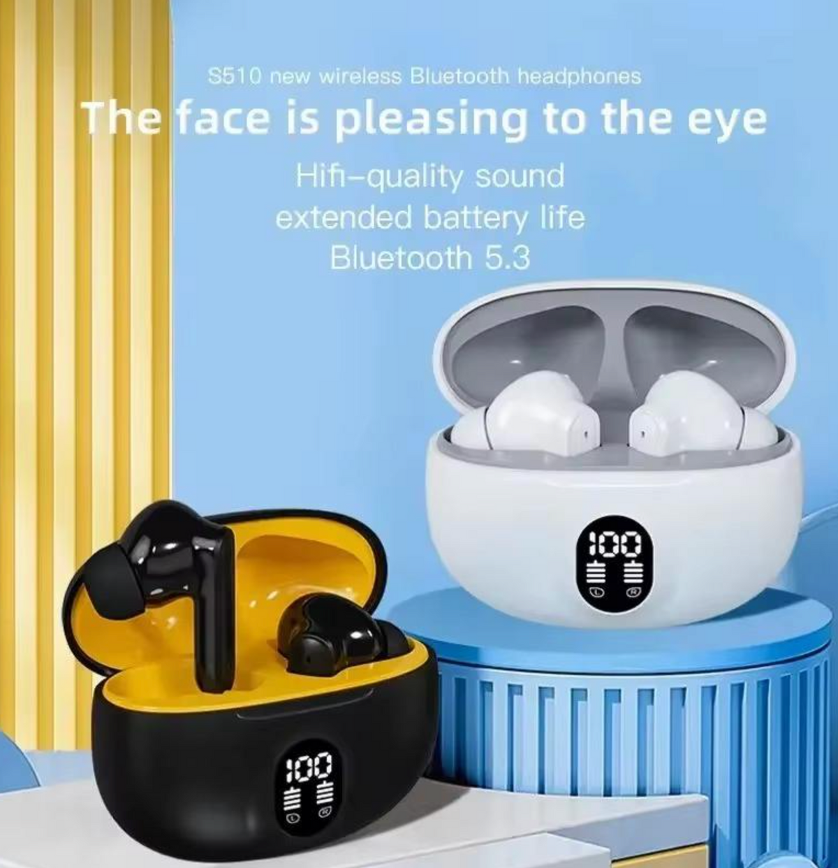 Digital Display, IPX5 Waterproof Earbuds