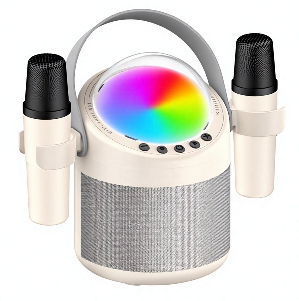 Mini Bluetooth Speaker with 2 Wireless Microphones