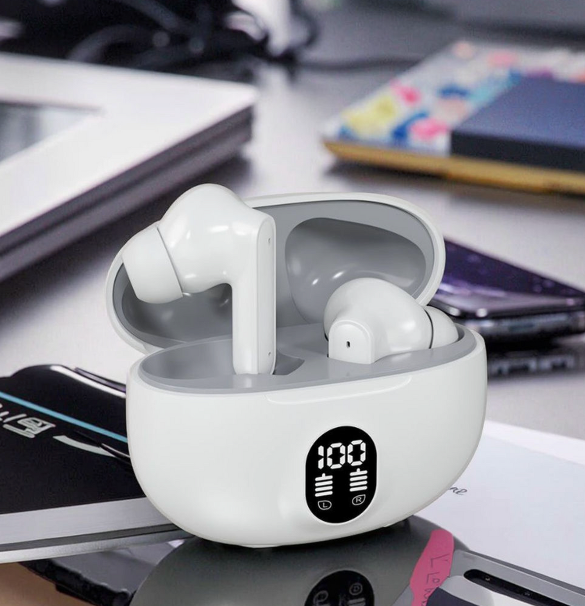 Digital Display, IPX5 Waterproof Earbuds